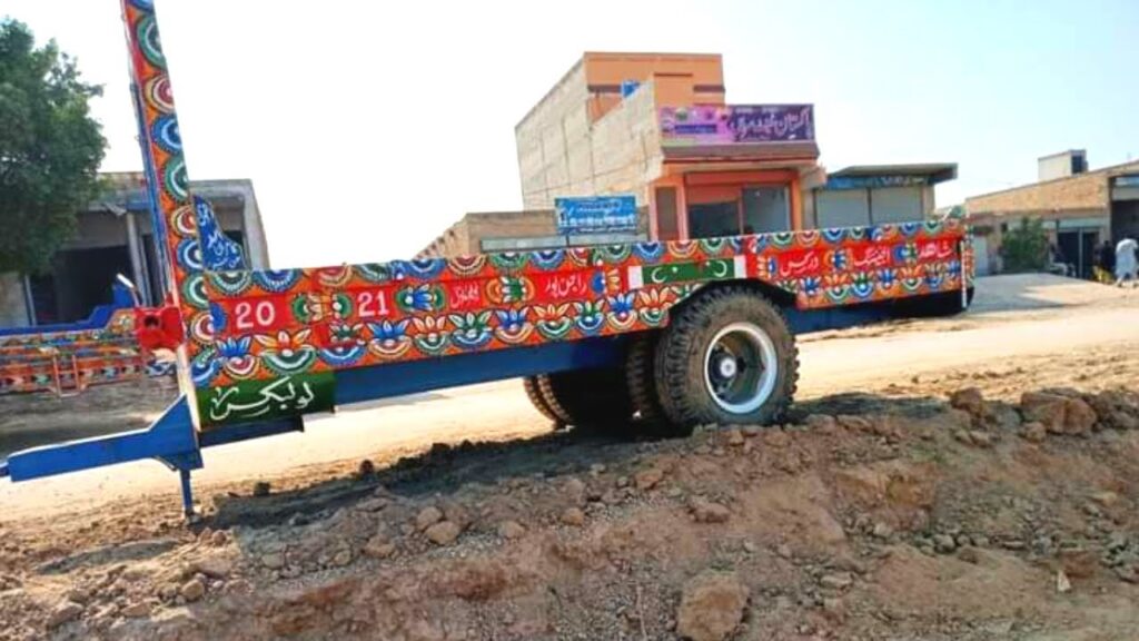 Tractor Trolley in pakistan on road of Shaukat Industry